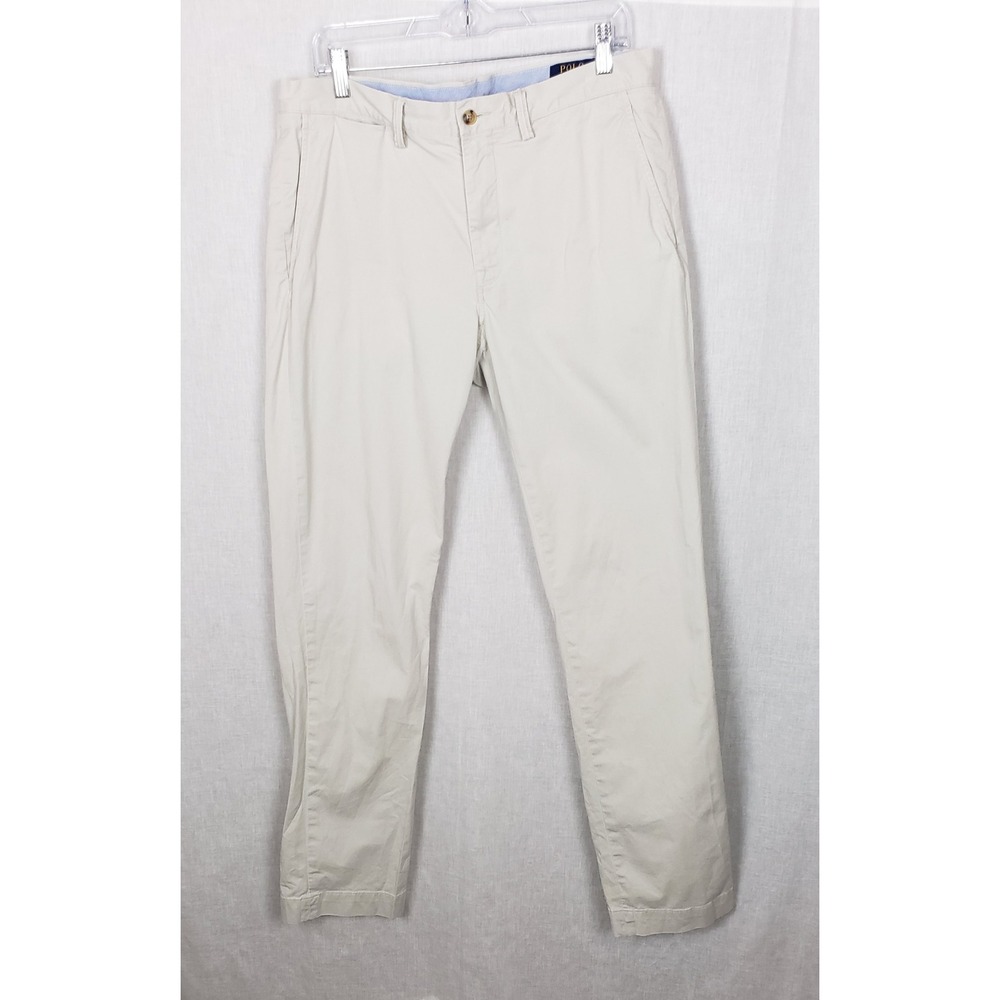 Polo Ralph Lauren Mens Stretch Straight Fit Chino Pants 34 Tan Twill Old Money